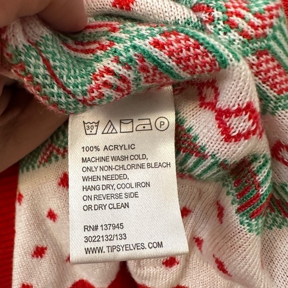 Tipsy Elves Men’s Christmas Reindeer Fair Isle Sweater Red 3XL - Picture 11 of 11